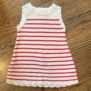 Cat & Jack Red and White Striped Casual Dress